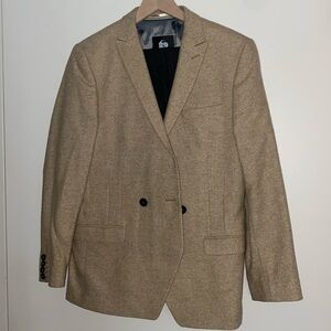 3 item bundle for $15 - Twisted Tailor tan twill double breasted 38R jacket